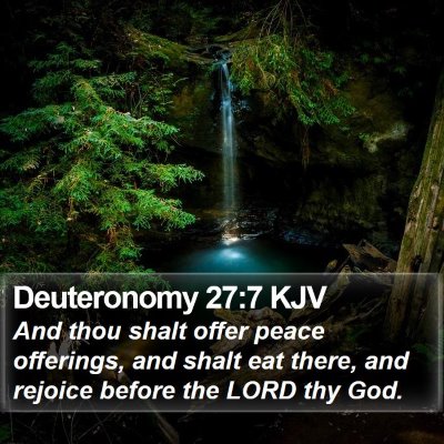 Deuteronomy 27:7 KJV Bible Verse Image