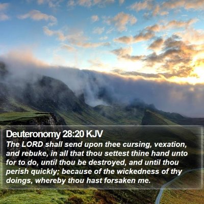 Deuteronomy 28:20 KJV Bible Verse Image