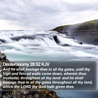 Deuteronomy 28:52 KJV Bible Verse Image