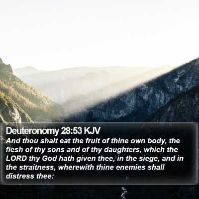 Deuteronomy 28:53 KJV Bible Verse Image