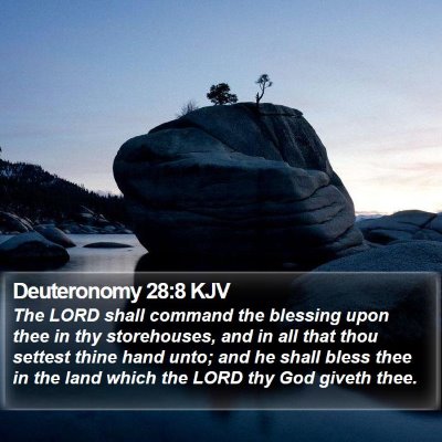 Deuteronomy 28:8 KJV Bible Verse Image