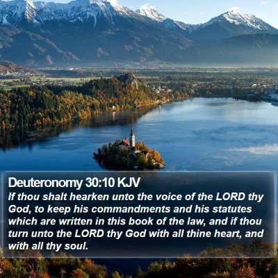 Deuteronomy 30:10 KJV Bible Verse Image