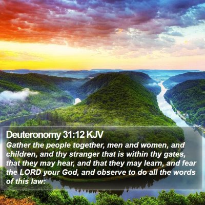 Deuteronomy 31:12 KJV Bible Verse Image