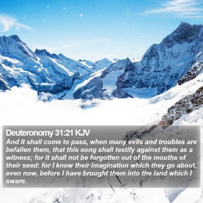 Deuteronomy 31:21 KJV Bible Verse Image