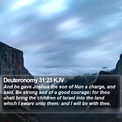 Deuteronomy 31:23 KJV Bible Verse Image