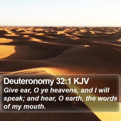 Deuteronomy 32:1 KJV Bible Verse Image