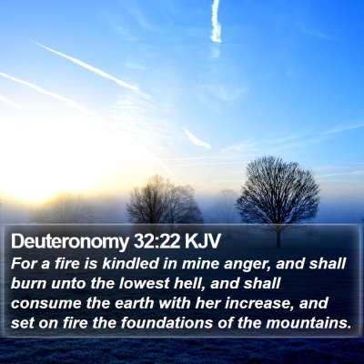 Deuteronomy 32:22 KJV Bible Verse Image