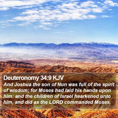 Deuteronomy 34:9 KJV Bible Verse Image