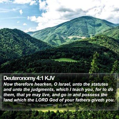 Deuteronomy 4:1 KJV Bible Verse Image
