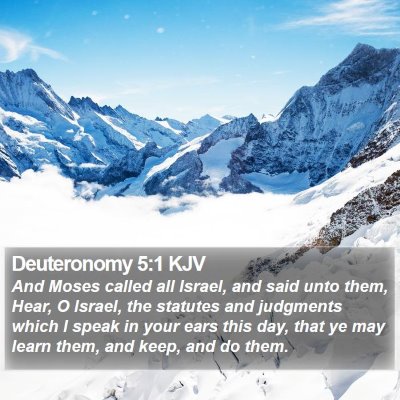 Deuteronomy 5:1 KJV Bible Verse Image