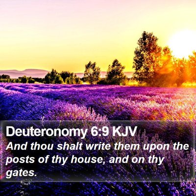 Deuteronomy 6:9 KJV Bible Verse Image