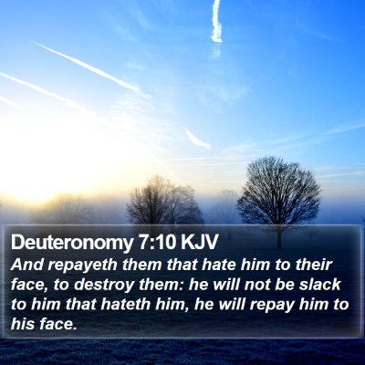 Deuteronomy 7:10 KJV Bible Verse Image