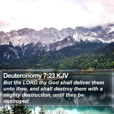 Deuteronomy 7:23 KJV Bible Verse Image