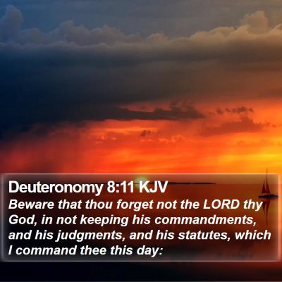 Deuteronomy 8:11 KJV Bible Verse Image