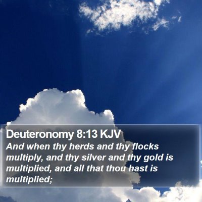 Deuteronomy 8:13 KJV Bible Verse Image