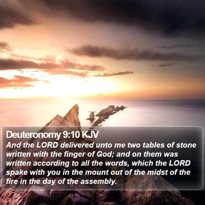 Deuteronomy 9:10 KJV Bible Verse Image