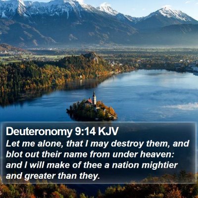 Deuteronomy 9:14 KJV Bible Verse Image