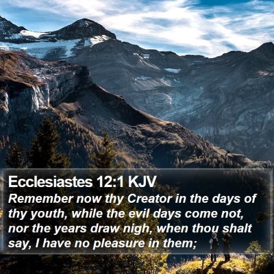 Ecclesiastes 12:1 KJV Bible Verse Image
