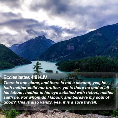 Ecclesiastes 4:8 KJV Bible Verse Image