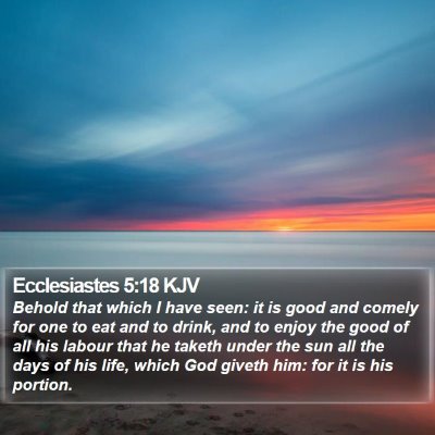 Ecclesiastes 5:18 KJV Bible Verse Image