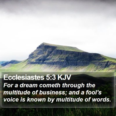 Ecclesiastes 5:3 KJV Bible Verse Image