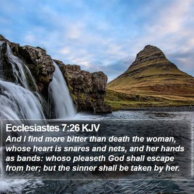 Ecclesiastes 7:26 KJV Bible Verse Image