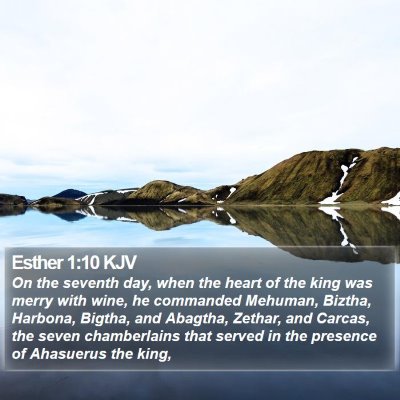 Esther 1:10 KJV Bible Verse Image