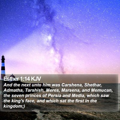 Esther 1:14 KJV Bible Verse Image