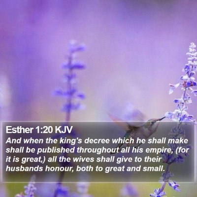 Esther 1:20 KJV Bible Verse Image