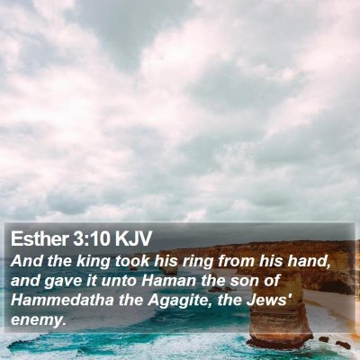 Esther 3:10 KJV Bible Verse Image