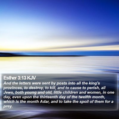Esther 3:13 KJV Bible Verse Image
