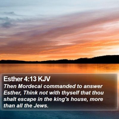 Esther 4:13 KJV Bible Verse Image