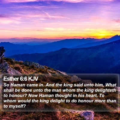 Esther 6:6 KJV Bible Verse Image