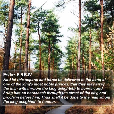 Esther 6:9 KJV Bible Verse Image