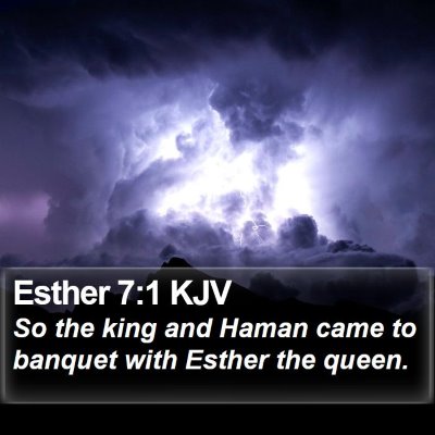 Esther 7:1 KJV Bible Verse Image