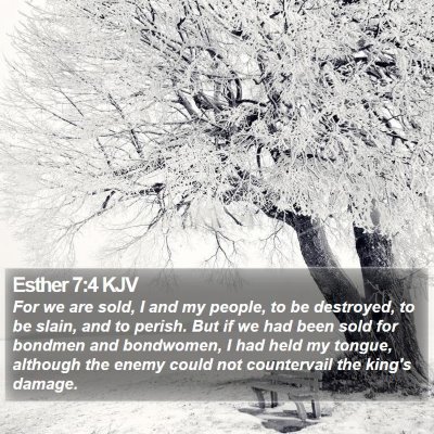 Esther 7:4 KJV Bible Verse Image