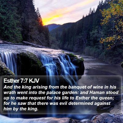 Esther 7:7 KJV Bible Verse Image