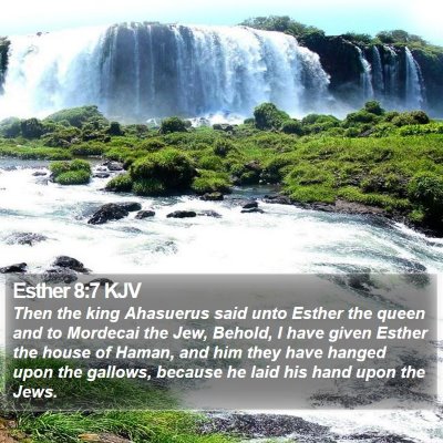 Esther 8:7 KJV Bible Verse Image