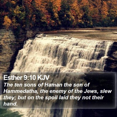 Esther 9:10 KJV Bible Verse Image