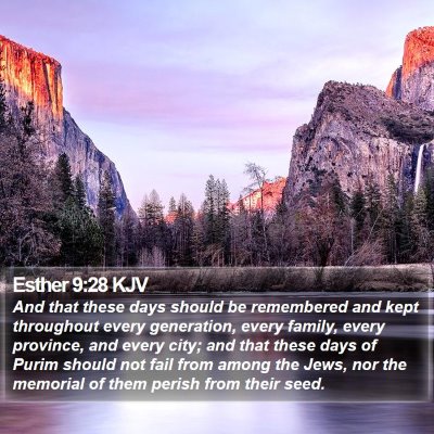 Esther 9:28 KJV Bible Verse Image