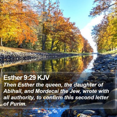 Esther 9:29 KJV Bible Verse Image