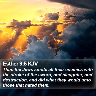 Esther 9:5 KJV Bible Verse Image