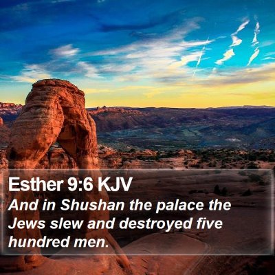 Esther 9:6 KJV Bible Verse Image