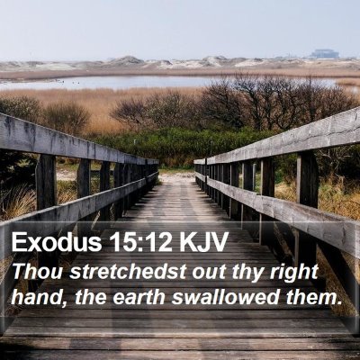 Exodus 15:12 KJV Bible Verse Image