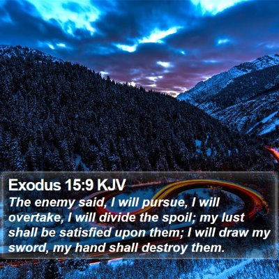 Exodus 15:9 KJV Bible Verse Image