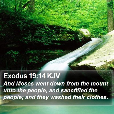 Exodus 19:14 KJV Bible Verse Image