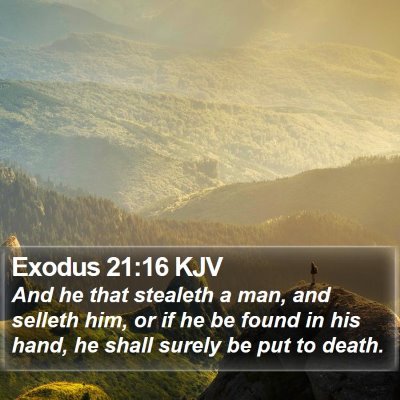 Exodus 21:16 KJV Bible Verse Image