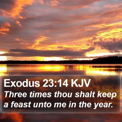 Exodus 23:14 KJV Bible Verse Image