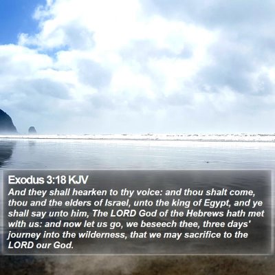 Exodus 3:18 KJV Bible Verse Image
