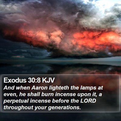 Exodus 30:8 KJV Bible Verse Image